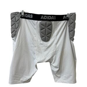 Adidas NWT Mens Size 4XL White Padded Compression Aeroready Shorts Smashpad